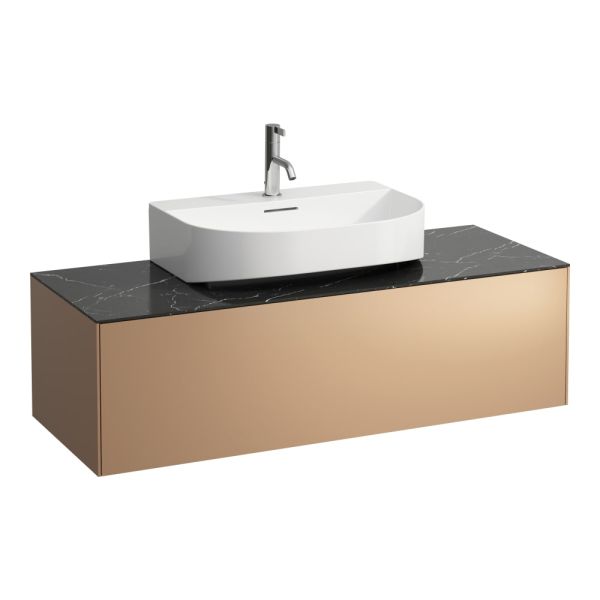 LAUFEN SONAR Skrinka pod umývadlo, s 1 zásuvkou, pre umývadielka H816341/H816342, s výrezom uprostred, 1175x455x340 mm, Meď & nero marquina 141, H4054510341411