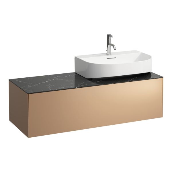 LAUFEN SONAR Skrinka pod umývadlo, s 1 zásuvkou, pre umývadielka H816341/H816342, s výrezom vpravo, 1175x455x340 mm, Meď & nero marquina 141, H4054530341411