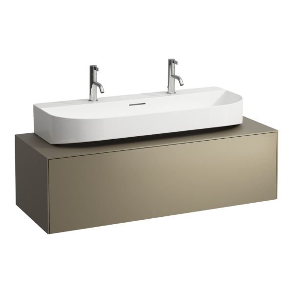 LAUFEN SONAR Skrinka pod umývadlo, s 1 zásuvkou, pre umývadlo H816347, s výrezom uprostred, 1175x455x340 mm, Titán 042, H4054610340421