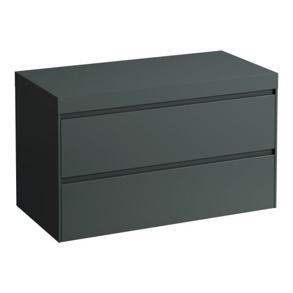 LAUFEN LANI Modulárna zostava 1000, umývadlová doska 65 mm (.260 šedá traffic), bez výrezu, s 2 zásuvkami, 985x495x580 mm, Šedá traffic 266, H4055601122661