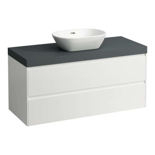 LAUFEN LANI Modulárna zostava 1200, umývadlová doska 65 mm (.260 šedá traffic), s 1 výrezom uprostred, s 2 zásuvkami, 1185x495x580 mm, Multicolour farby 999, H4055711129991