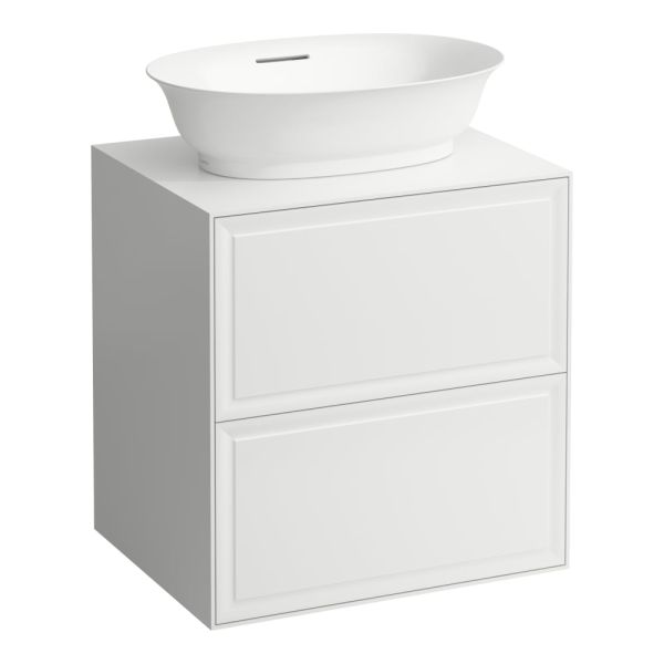 LAUFEN THE NEW CLASSIC Skrinka pod umývadlo 600, s 2 zásuvkami, pre umývadlové misy H812850/H812851/H812852/H812853, 575x455x600 mm, Biela lakovaná 631, H4060020856311