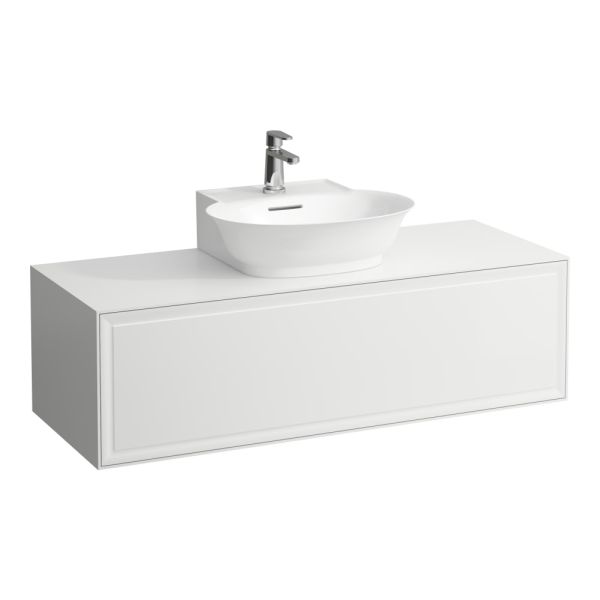 LAUFEN THE NEW CLASSIC Skrinka pod umývadlo 1200, s 1 zásuvkou, s výrezom uprostred, pre umývadlá H816852, 1175x455x345 mm, Biela lakovaná 631, H4060230856311