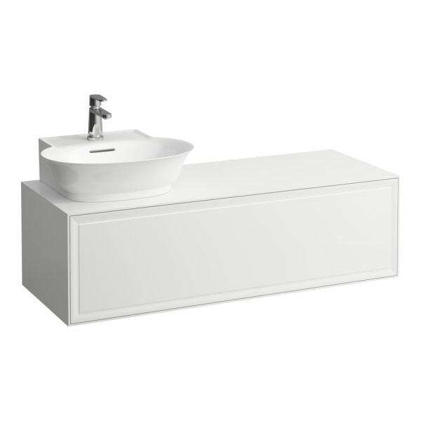 LAUFEN THE NEW CLASSIC Skrinka pod umývadlo, s 1 zásuvkou, s výrezom vľavo, pre umývadlá 816852, 1175x455x345 mm, Biela lakovaná 631, H4060850856311