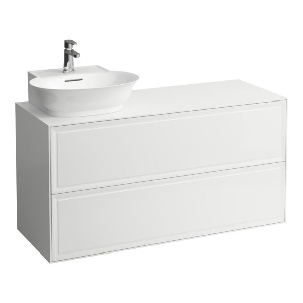 LAUFEN THE NEW CLASSIC Skrinka pod umývadlo, s 2 zásuvkami, s výrezom vľavo, pre umývadlá 816852, 1175x455x600 mm, Biela lakovaná 631, H4060870856311
