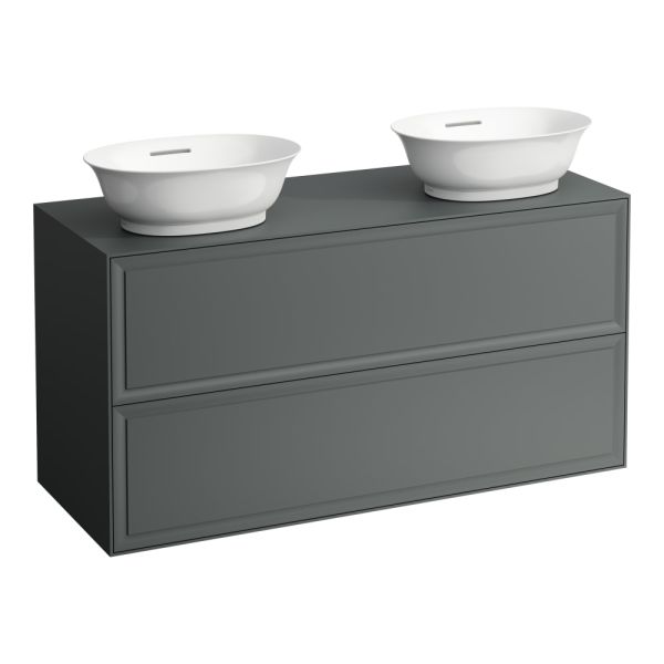 LAUFEN THE NEW CLASSIC Skrinka pod umývadlo 1200, s 2 zásuvkami, pre umývadlové misy H812850/H812851, 1175x455x600 mm, Šedá traffic 627, H4060890856271