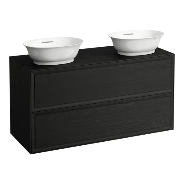 LAUFEN THE NEW CLASSIC Skrinka pod umývadlo 1200, s 2 zásuvkami, pre umývadlové misy H812850/H812851, 1175x455x600 mm, Černený dub 628, H4060890856281