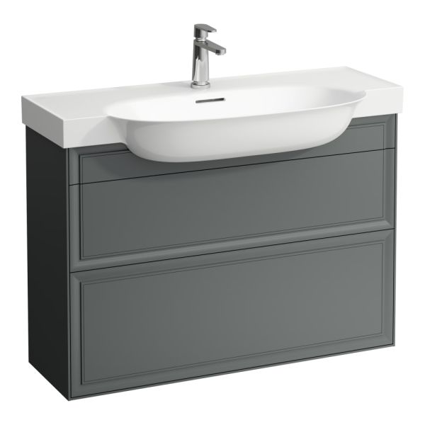 LAUFEN THE NEW CLASSIC Skrinka pod umývadlo, s 2 zásuvkami, pre umývadlo H813857, 975x315x665 mm, Šedá traffic 627, H4060920856271