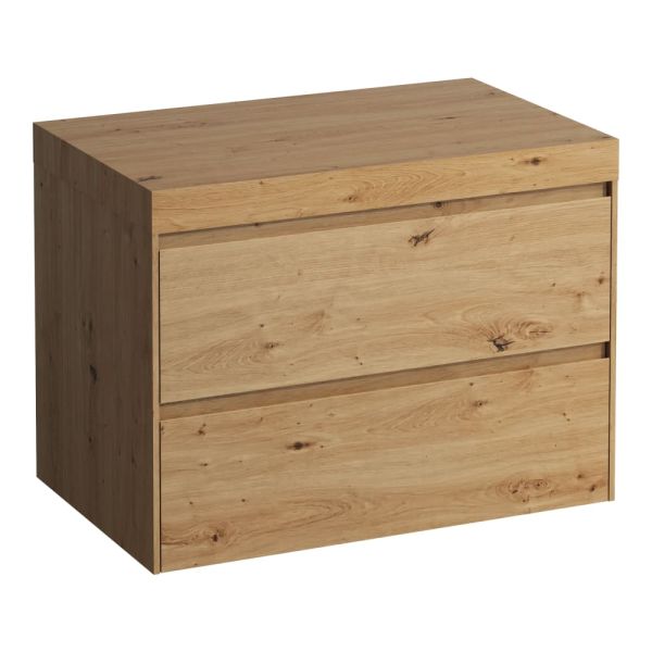 LAUFEN LANI Modulárna zostava 800, umývadlová doska 65 mm (.267 divoký dub), bez výrezu, s 2 zásuvkami, 785x495x580 mm, Divoký dub 267, H4065501122671