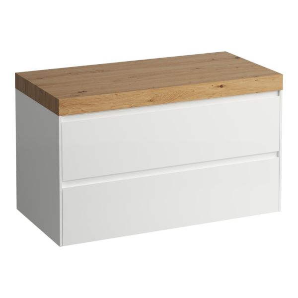 LAUFEN LANI Modulárna zostava 1000, umývadlová doska 65 mm (.267 divoký dub), bez výrezu, s 2 zásuvkami, 985x495x580 mm, Multicolour farby 999, H4065601129991