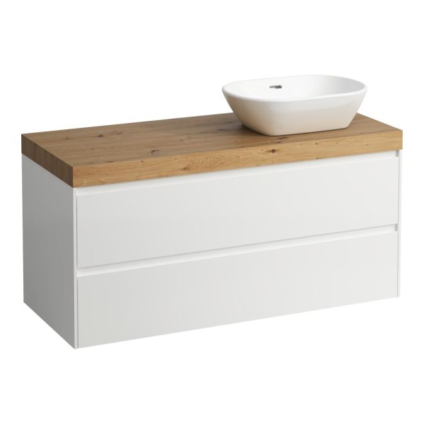 LAUFEN LANI Modulárna zostava 1200, umývadlová doska 65 mm (.267 divoký dub), s výrezom vpravo, s 2 zásuvkami, 1185x495x580 mm, Multicolour farby 999, H4065731129991