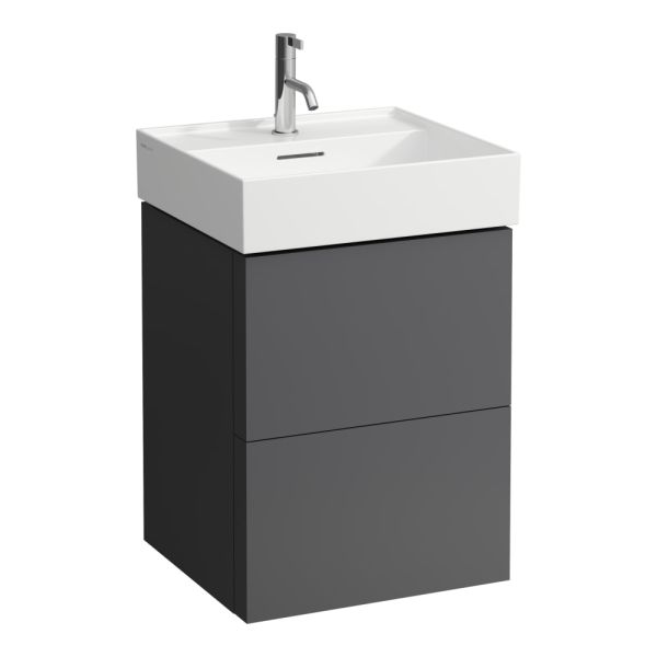 LAUFEN Kartell LAUFEN Skrinka pod umývadlo, s 2 zásuvkami, vrátane zásuvkového organizéra, pre umývadlo H810332, 480x450x600 mm, Bridlica šedá 642, H4075090336421