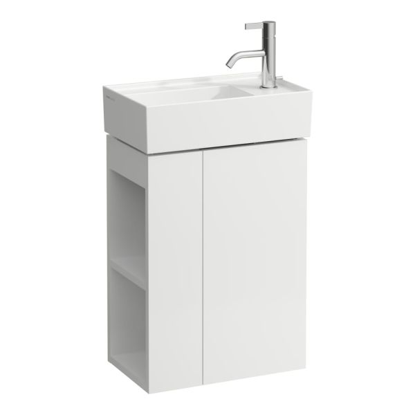 LAUFEN Kartell LAUFEN Skrinka pod umývadlo, 1 dvierka, závesy dverí vpravo, otvorená polička na ľavej strane, pre umývadielka H815334, 440x270x600 mm, Biela matná 640, H4075180336401