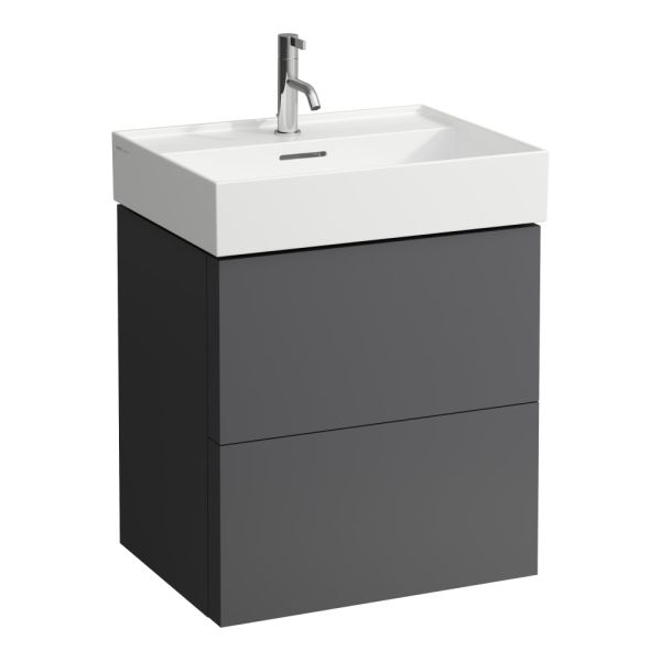 LAUFEN Kartell LAUFEN Skrinka pod umývadlo, s 2 zásuvkami, vrátane zásuvkového organizéra, pre umývadlá H810333, H810338, H810339, H813332, 580x450x600 mm, Bridlica šedá 642, H4075690336421