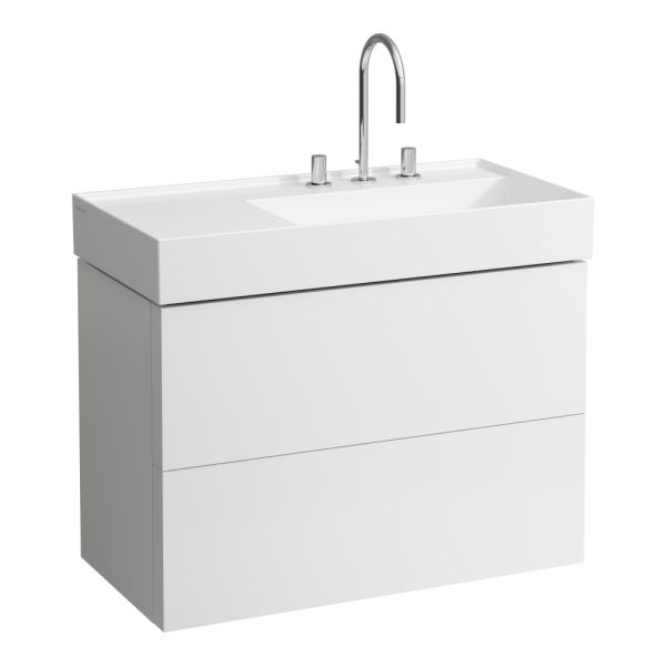 LAUFEN Kartell LAUFEN Skrinka pod umývadlo, s 2 zásuvkami, vrátane zásuvkového organizéra, pre umývadlo H810339, 880x450x600 mm, Biela matná 640, H4076080336401