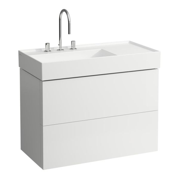 LAUFEN Kartell LAUFEN Skrinka pod umývadlo, s 2 zásuvkami, vrátane zásuvkového organizéra, pre umývadlo H810338, 880x450x600 mm, Biela matná 640, H4076180336401