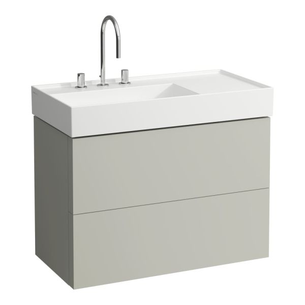 LAUFEN Kartell LAUFEN Skrinka pod umývadlo, s 2 zásuvkami, vrátane zásuvkového organizéra, pre umývadlo H810338, 880x450x600 mm, Kamienky šedé 641, H4076180336411