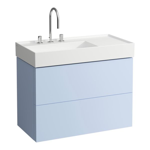 LAUFEN Kartell LAUFEN Skrinka pod umývadlo, s 2 zásuvkami, vrátane zásuvkového organizéra, pre umývadlo H810338, 880x450x600 mm, Šedomodrá 645, H4076180336451