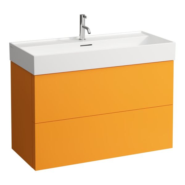 LAUFEN Kartell LAUFEN Skrinka pod umývadlo, s 2 zásuvkami, pre umývadlo H810337, 985x450x600 mm, Okrovo hnedá 643, H4076320336431
