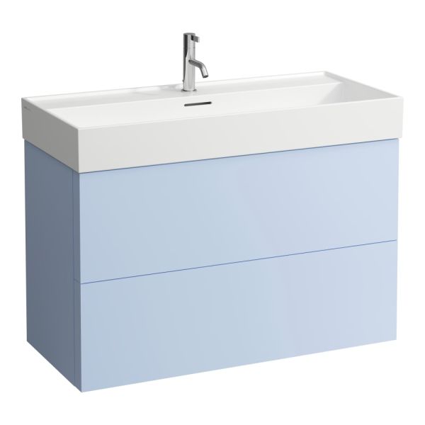 LAUFEN Kartell LAUFEN Skrinka pod umývadlo, s 2 zásuvkami, pre umývadlo H810337, 985x450x600 mm, Šedomodrá 645, H4076320336451