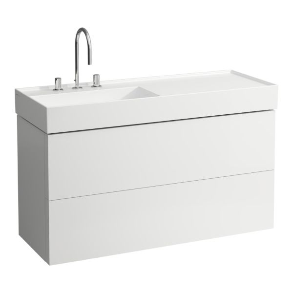 LAUFEN Kartell LAUFEN Skrinka pod umývadlo, s 2 zásuvkami, vrátane zásuvkového organizéra, pre umývadlo H813332, 1180x450x600 mm, Biela matná 640, H4076480336401