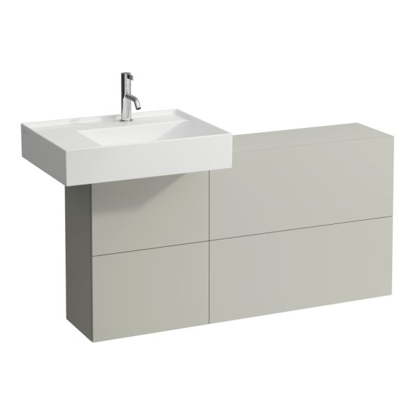 LAUFEN Kartell LAUFEN Skrinka pod umývadlo s dvierkami a dvomi výklopmi, umývadlo vľavo, 1200x270x610 mm, Kamienky šedé 641, H4082910336411