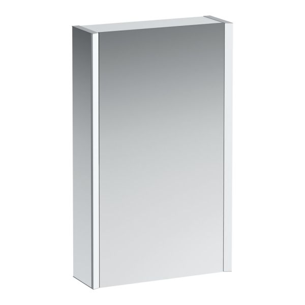 LAUFEN FRAME 25 Zrkadlová skrinka, hliník, pozdľžne LED osvetlenie, dvierka vľavo, bez el. zásuvky a senzorového vypínača osvetlenia, 450x150x750 mm, Zrkadlo 144, H4083219001441