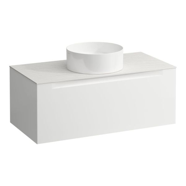 LAUFEN ARUN Zásuvkový element 1000, s 1 zásuvkou, s výrezom uprostred, s vrchnou doskou Ardesia Bianca, 1005x505x390 mm, Multicolour farby 999, H4141111519991