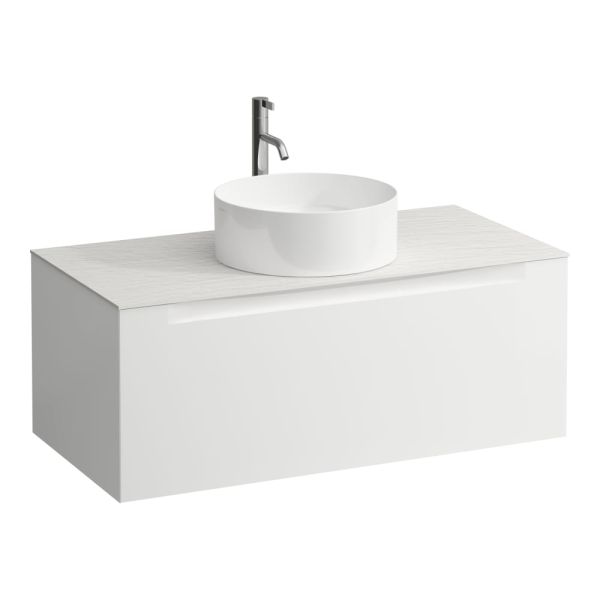 LAUFEN ARUN Zásuvkový element 1000, s 1 zásuvkou, s výrezom uprostred, s vrchnou doskou Ardesia Bianca vr. otvoru pre batériu, 1005x505x390 mm, Multicolour farby 999, H4141151519991