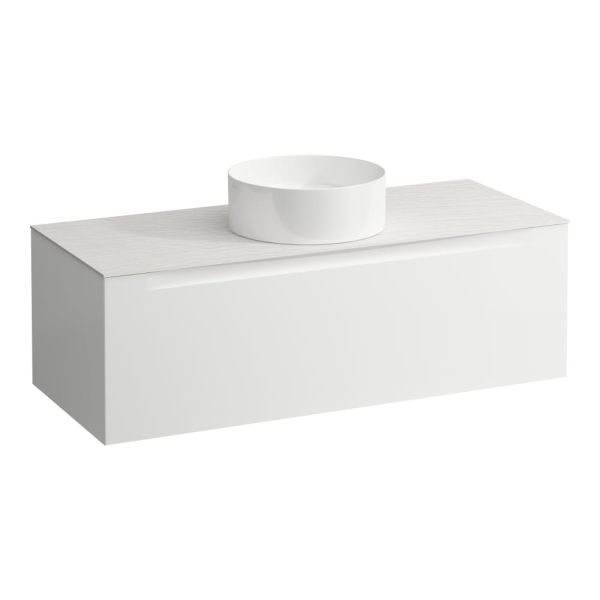 LAUFEN ARUN Zásuvkový element 1200, s 1 zásuvkou, s výrezom uprostred, s vrchnou doskou Ardesia Bianca, 1205x505x390 mm, Multicolour farby 999, H4141211519991