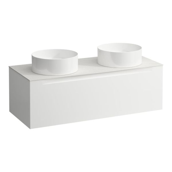 LAUFEN ARUN Zásuvkový element 1200, s 1 zásuvkou, s výrezom vľavo a vpravo, s vrchnou doskou Ardesia Bianca, 1205x505x390 mm, Multicolour farby 999, H4141241519991