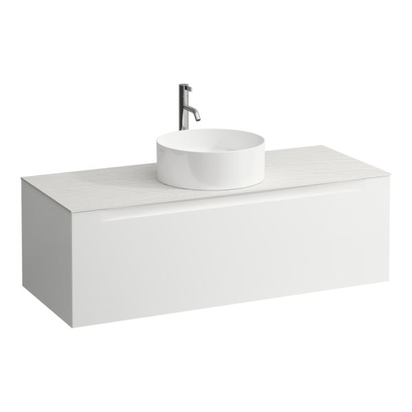 LAUFEN ARUN Zásuvkový element 1200, s 1 zásuvkou, s výrezom uprostred, s vrchnou doskou Ardesia Bianca vr. otvoru pre batériu, 1205x505x390 mm, Multicolour farby 999, H4141251519991