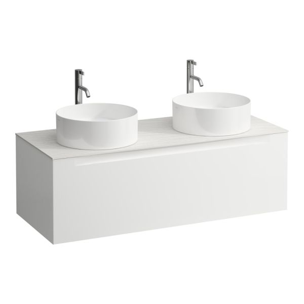 LAUFEN ARUN Zásuvkový element 1200, s 1 zásuvkou, s výrezom vľavo a vpravo, s vrchnou doskou Ardesia Bianca vr. otvoru pre batériu, 1205x505x390 mm, Multicolour farby 999, H4141291519991