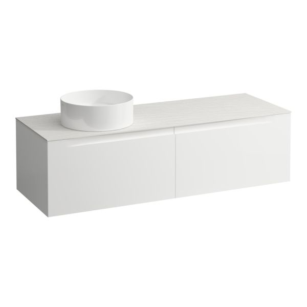 LAUFEN ARUN Zásuvkový element 1400, s 2 zásuvkami, s výrezom vľavo, s vrchnou doskou Ardesia Bianca, 1405x505x390 mm, Multicolour farby 999, H4141321519991