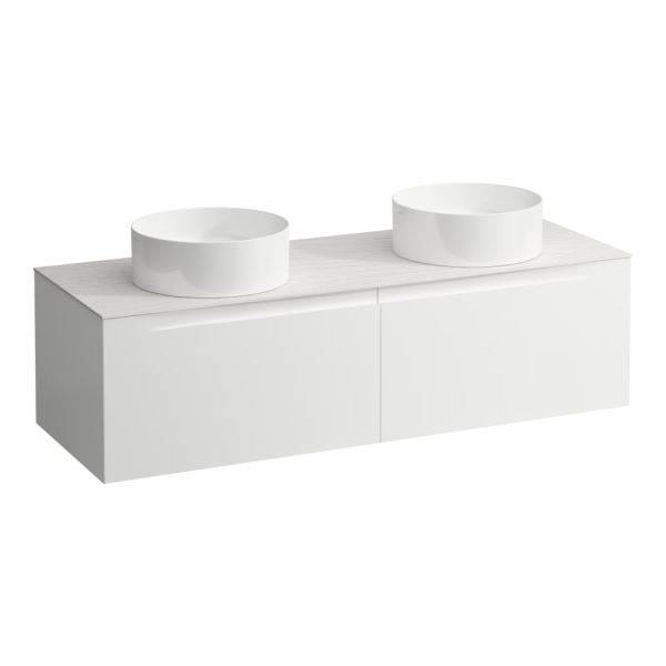 LAUFEN ARUN Zásuvkový element 1400, s 2 zásuvkami, s výrezom vľavo a vpravo, s vrchnou doskou Ardesia Bianca, 1405x505x390 mm, Multicolour farby 999, H4141341519991