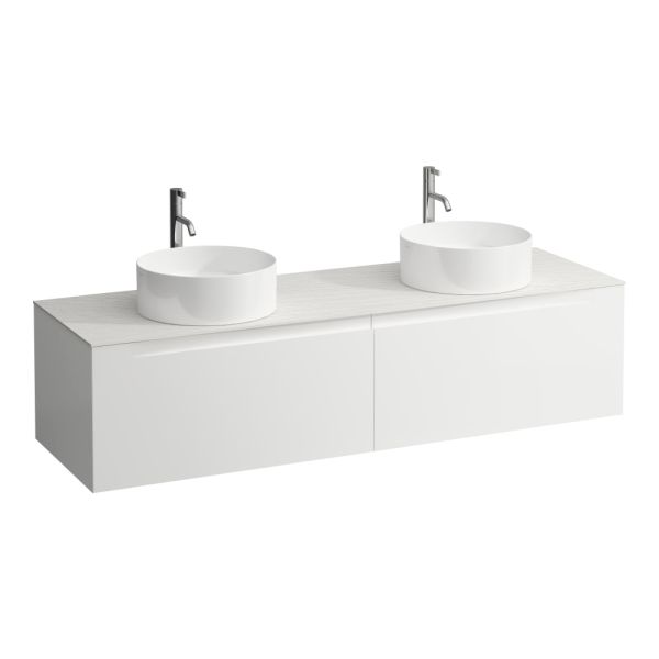 LAUFEN ARUN Zásuvkový element 1600, s 2 zásuvkami, s výrezom vľavo a vpravo, s vrchnou doskou Ardesia Bianca vr. otvoru pre batériu, 1605x505x390 mm, Multicolour farby 999, H4141491519991