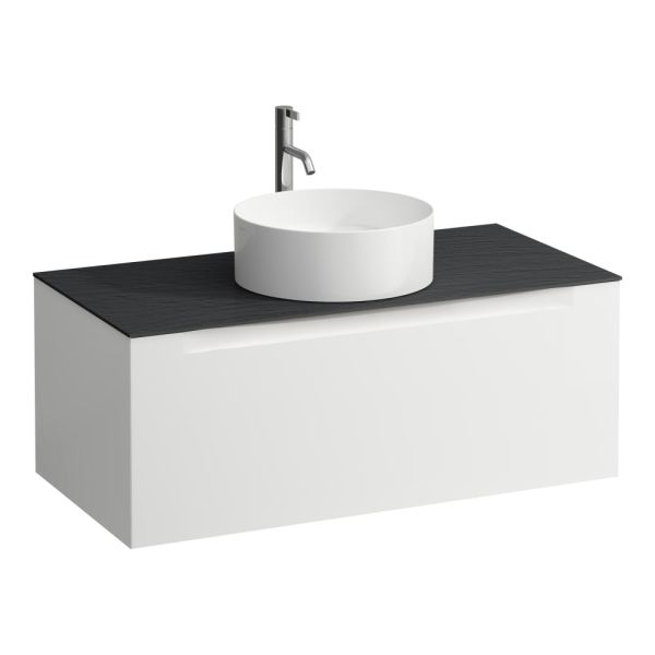 LAUFEN ARUN Zásuvkový element 1000, s 1 zásuvkou, s výrezom uprostred, s vrchnou doskou Ardesia Nera vr. otvoru pre batériu, 1005x505x390 mm, Multicolour farby 999, H4151151519991