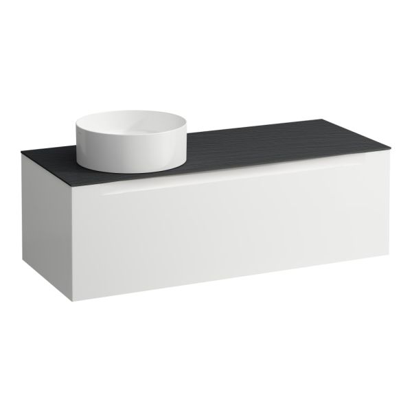 LAUFEN ARUN Zásuvkový element 1200, s 1 zásuvkou, s výrezom vľavo, s vrchnou doskou Ardesia Nera, 1205x505x390 mm, Multicolour farby 999, H4151221519991