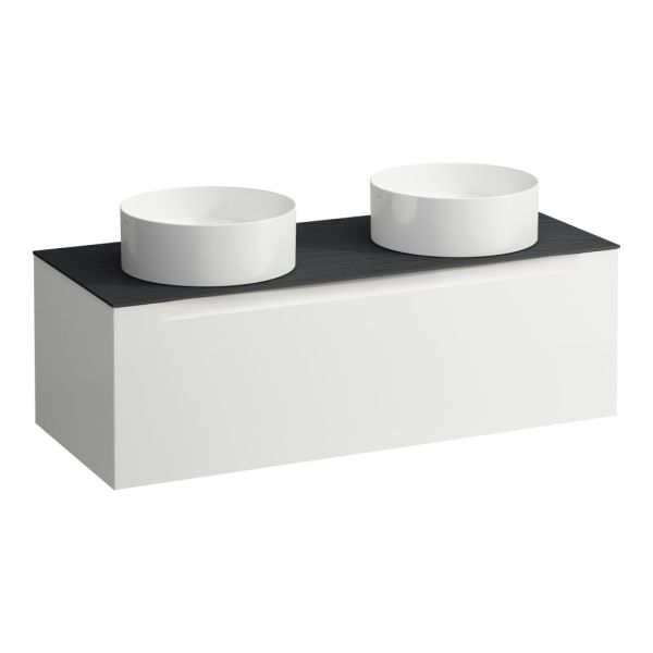 LAUFEN ARUN Zásuvkový element 1200, s 1 zásuvkou, s výrezom vľavo a vpravo, s vrchnou doskou Ardesia Nera, 1205x505x390 mm, Multicolour farby 999, H4151241519991