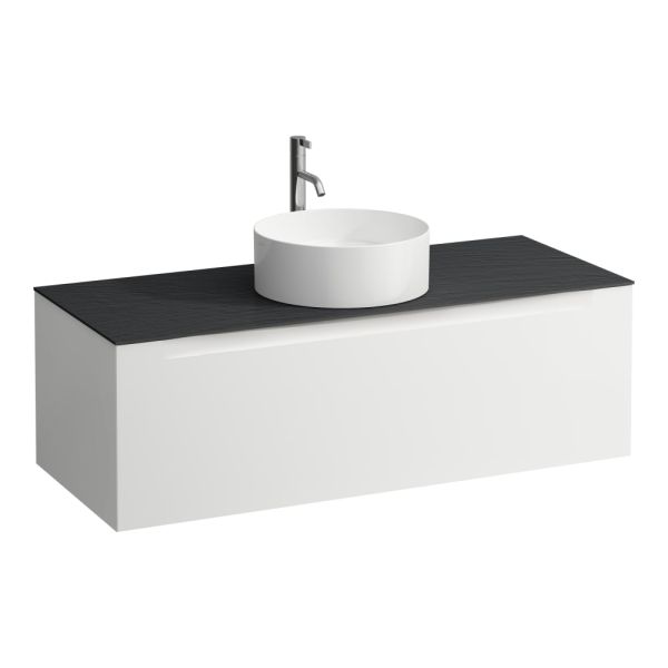 LAUFEN ARUN Zásuvkový element 1200, s 1 zásuvkou, s výrezom uprostred, s vrchnou doskou Ardesia Nera vr. otvoru pre batériu, 1205x505x390 mm, Multicolour farby 999, H4151251519991