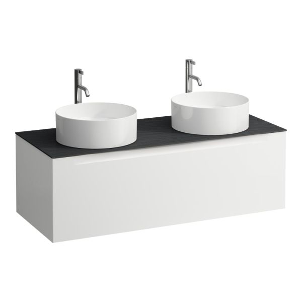 LAUFEN ARUN Zásuvkový element 1200, s 1 zásuvkou, s výrezom vľavo a vpravo, s vrchnou doskou Ardesia Nera vr. otvoru pre batériu, 1205x505x390 mm, Multicolour farby 999, H4151291519991