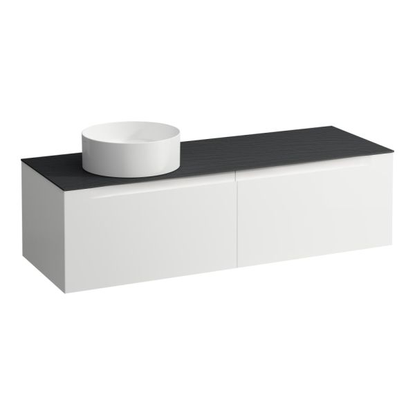 LAUFEN ARUN Zásuvkový element 1400, s 2 zásuvkami, s výrezom vľavo, s vrchnou doskou Ardesia Nera, 1405x505x390 mm, Multicolour farby 999, H4151321519991