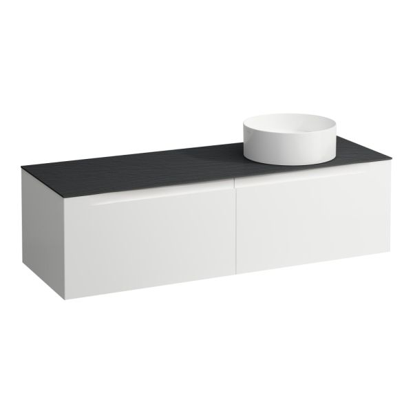 LAUFEN ARUN Zásuvkový element 1400, s 2 zásuvkami, s výrezom vpravo, s vrchnou doskou Ardesia Nera, 1405x505x390 mm, Multicolour farby 999, H4151331519991