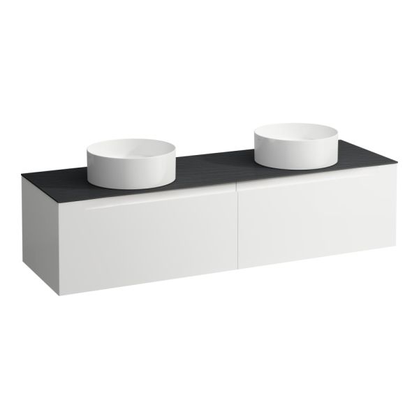 LAUFEN ARUN Zásuvkový element 1600, s 2 zásuvkami, s výrezom vľavo a vpravo, s vrchnou doskou Ardesia Nera, 1605x505x390 mm, Multicolour farby 999, H4151441519991