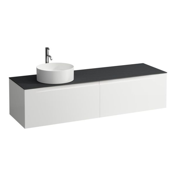 LAUFEN ARUN Zásuvkový element 1600, s 2 zásuvkami, s výrezom vľavo, s vrchnou doskou Ardesia Nera vr. otvoru pre batériu, 1605x505x390 mm, Multicolour farby 999, H4151461519991