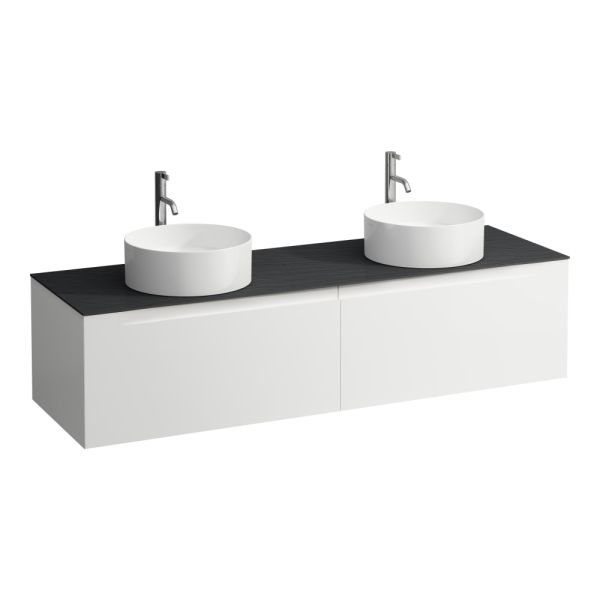 LAUFEN ARUN Zásuvkový element 1600, s 2 zásuvkami, s výrezom vľavo a vpravo, s vrchnou doskou Ardesia Nera vr. otvoru pre batériu, 1605x505x390 mm, Multicolour farby 999, H4151491519991