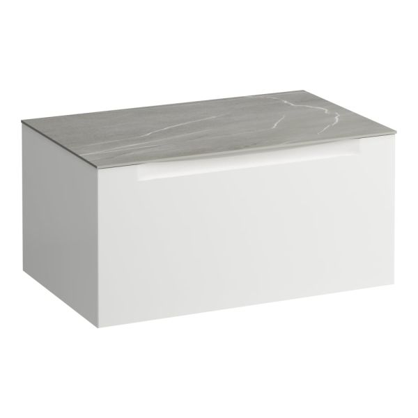 LAUFEN ARUN Zásuvkový element 800, s 1 zásuvkou, bez výrezu, s vrchnou doskou Piasentina Grigio, 805x505x390 mm, Multicolour farby 999, H4161001519991