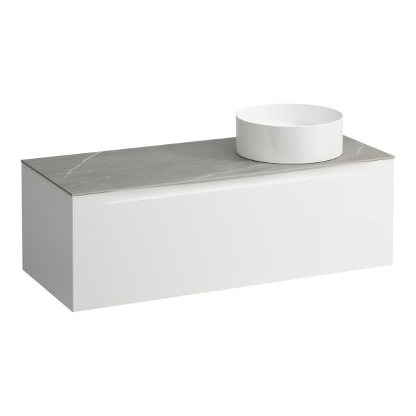 LAUFEN ARUN Zásuvkový element 1200, s 1 zásuvkou, s výrezom vpravo, s vrchnou doskou Piasentina Grigio, 1205x505x390 mm, Multicolour farby 999, H4161231519991