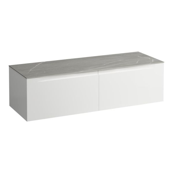 LAUFEN ARUN Zásuvkový element 1400, s 1 zásuvkou, bez výrezu, s vrchnou doskou Piasentina Grigio, 1405x505x390 mm, Multicolour farby 999, H4161301519991