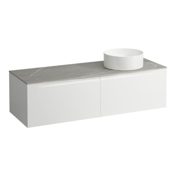 LAUFEN ARUN Zásuvkový element 1400, s 2 zásuvkami, s výrezom vpravo, s vrchnou doskou Piasentina Grigio, 1405x505x390 mm, Multicolour farby 999, H4161331519991